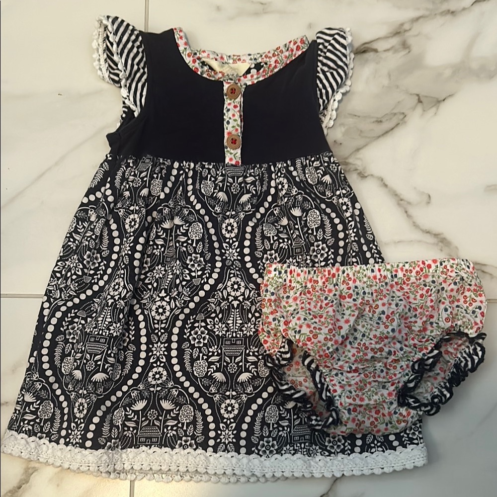 Matilda Jane Joanna Gaines Over Yonder dress w/ diaper cover 18-24M